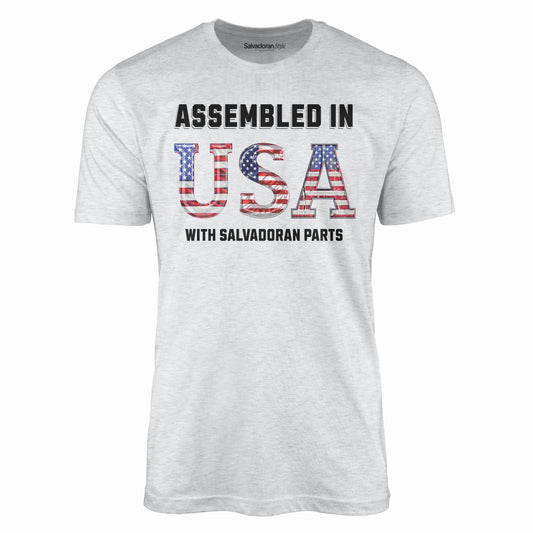 Assembled in USA - El Salvador T-Shirt-T-Shirt-Ash-S-Salvadoran Style