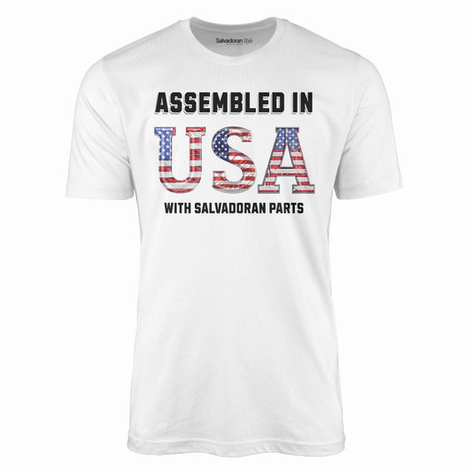 Assembled in USA - El Salvador T-Shirt-T-Shirt-White-S-Salvadoran Style