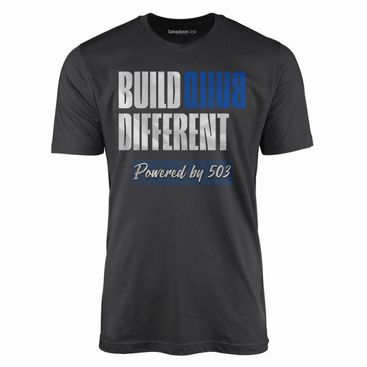 Build Different 503 T-Shirt-T-Shirt-Dark Grey-S-Salvadoran Style