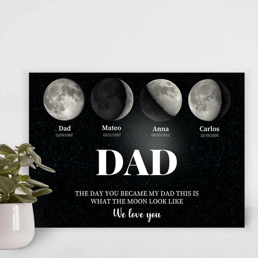 Custom Moon Phase Canvas Print - Personalized Father's Day Gift