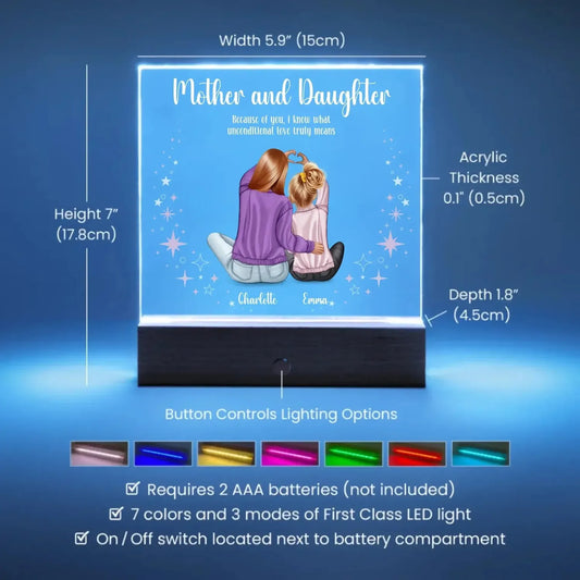 Personalized "Mother/Son/Daughter" Acrylic Plaques - Fully Customizable Square & Heart Gifts