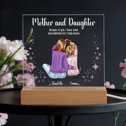 Personalized "Mother/Son/Daughter" Acrylic Plaques - Fully Customizable Square & Heart Gifts