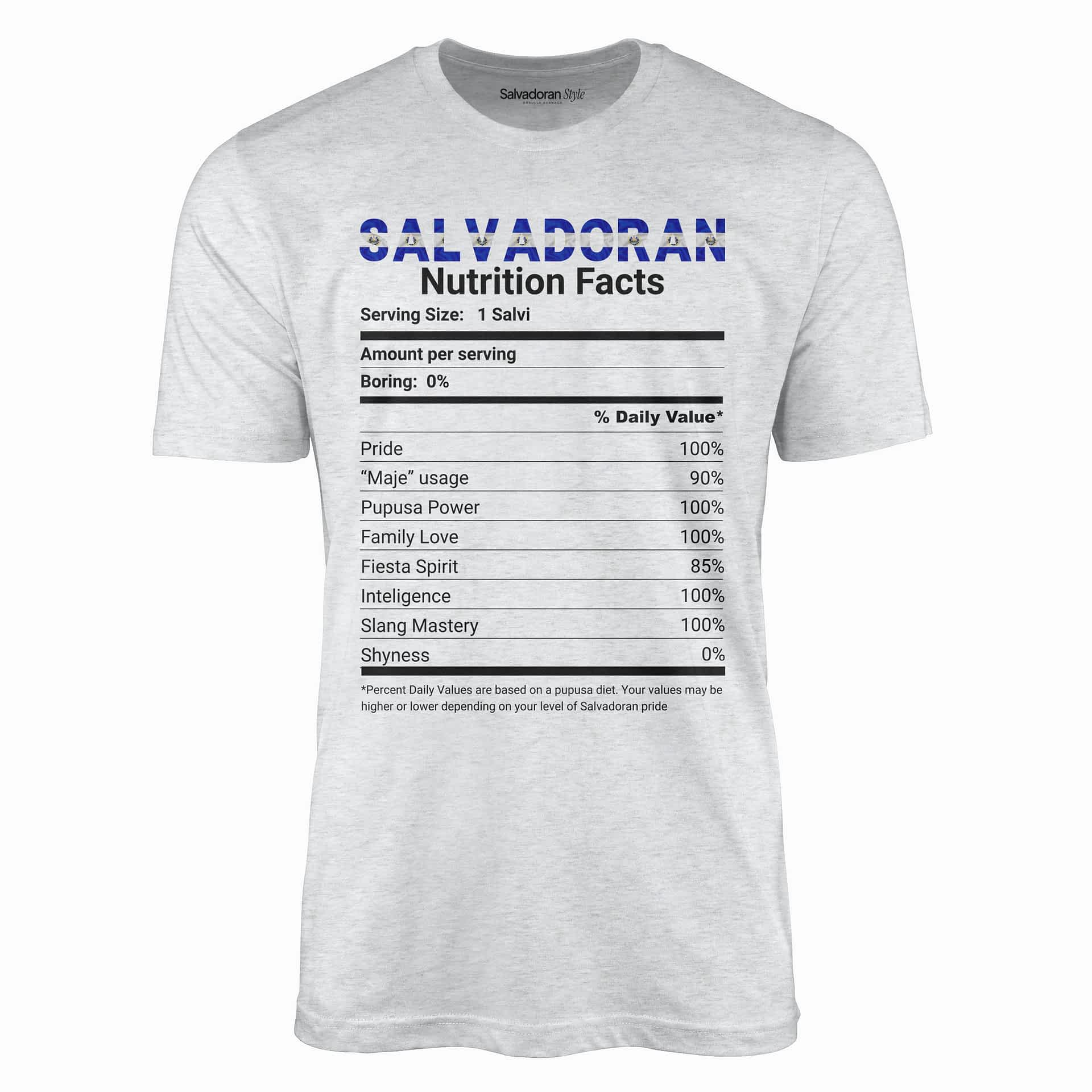 Salvadoran Nutrition Facts T-Shirt