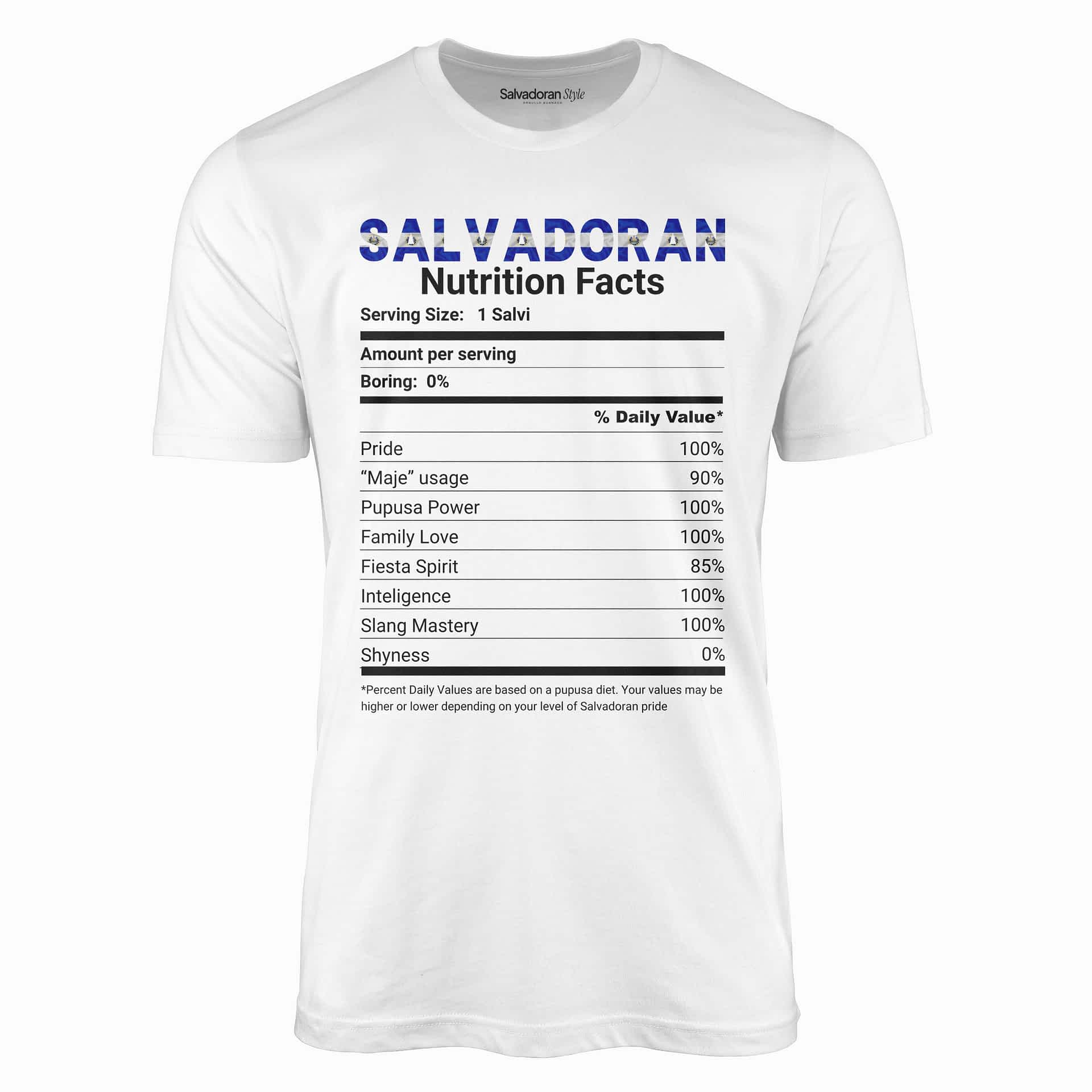 Salvadoran Nutrition Facts T-Shirt